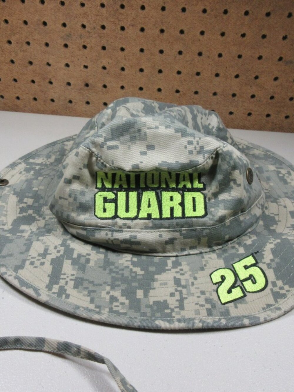 National Guard mens digital camo Mears 25 Hendricks nascar bucket hat M EUC